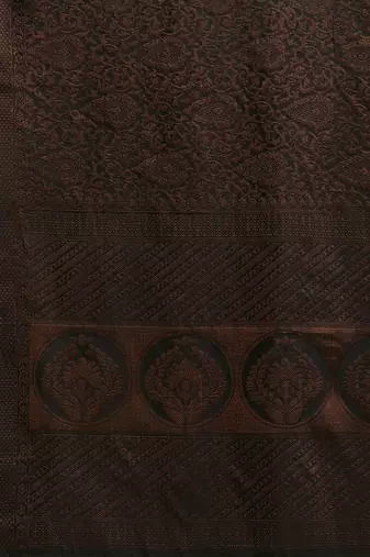 black ethnic motif zari woven banarasi saree