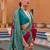 Blue women light blue & pink woven design zari silk blend paithani saree