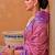 pink pink & purple ethnic motifs woven design saree