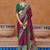 purple purple & green woven design zari silk blend saree