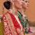 olive olive green & red woven design zari saree