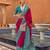 pink pink & blue woven design zari saree