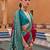 pink pink & blue woven design zari saree