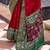 red red & green ethnic motifs woven design zari saree