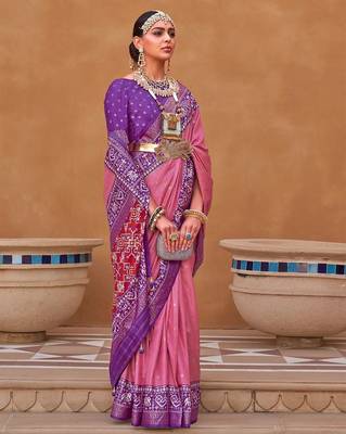 Yellow floral printed silk blend saree 1