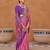 Yellow floral printed silk blend saree