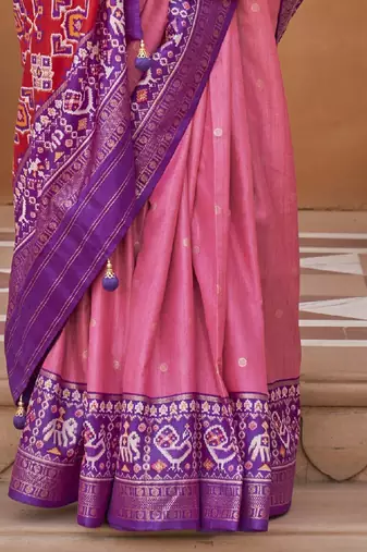 Yellow floral printed silk blend saree