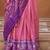 Yellow floral printed silk blend saree