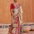 Green ethnic motifs printed silk blend saree