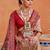 Green ethnic motifs printed silk blend saree