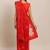 red red embellished applique floral butta work designer net saree