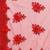 red red embellished applique floral butta work designer net saree
