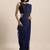 navy_blue navy blue & white floral embroidered net saree