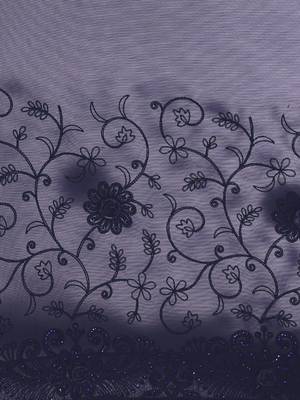 navy_blue navy blue & white floral embroidered net saree 3