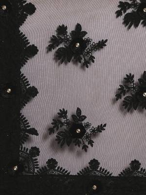 black black embellished net saree 3