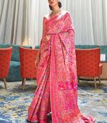 Sea green ethnic motifs woven design cotton saree