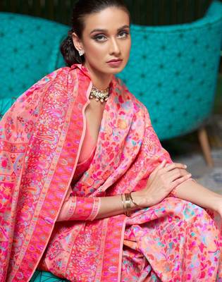 Sea green ethnic motifs woven design cotton saree 2