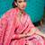 Sea green ethnic motifs woven design cotton saree