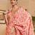 Blue floral designer silk blend saree with blouse