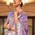 lavender lavender & orange woven design silk blend paithani saree
