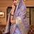 lavender lavender & orange woven design silk blend paithani saree