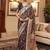 Sea green floral woven design zari saree