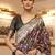 Sea green floral woven design zari saree