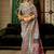 grey grey & pink floral zari silk blend paithani saree