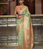 Purple ombre pure georgette saree