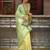 yellow yellow & green ethnic motifs zari poly linen bagru saree