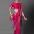 pink pink & silver-toned paisley zari silk blend banarasi saree