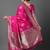 pink pink & silver-toned paisley zari silk blend banarasi saree
