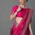 pink pink & silver-toned paisley zari silk blend banarasi saree