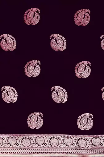 purple ethnic motifs woven design zari banarasi saree
