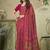 pink ethnic motifs printed silk blend saree