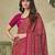 pink ethnic motifs printed silk blend saree