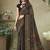 black floral printed silk blend saree