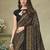 black floral printed silk blend saree