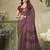 purple ethnic motifs printed silk blend saree