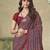 purple ethnic motifs printed silk blend saree