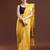 yellow floral woven design zari muga saree
