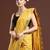 yellow floral woven design zari muga saree