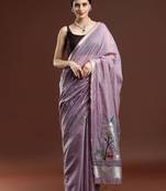 Blue blue woven design zari silk blend paithani saree