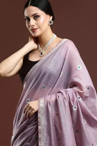 Blue blue woven design zari silk blend paithani saree