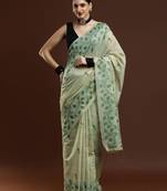 Pink pink & gold-toned ethnic motifs cotton saree with blouse