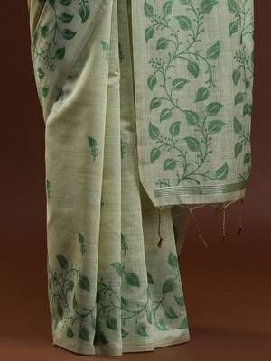 Pink pink & gold-toned ethnic motifs cotton saree with blouse 5