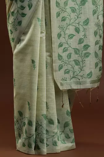 Pink pink & gold-toned ethnic motifs cotton saree with blouse