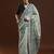 grey floral woven design cotton saree with blouse 