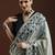 grey floral woven design cotton saree with blouse 