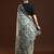 grey floral woven design cotton saree with blouse 
